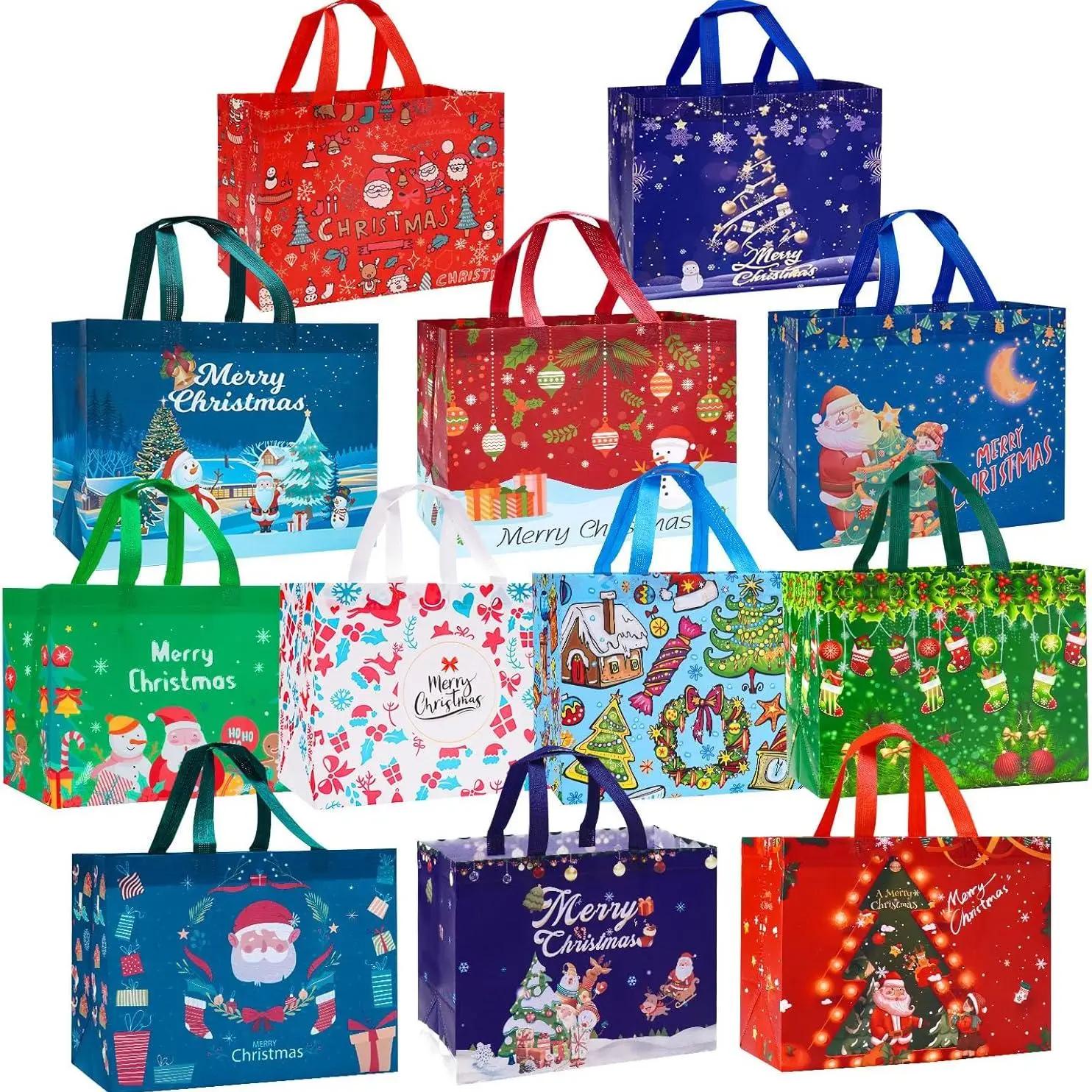 Valentine's Day Themed Gift Bag, 1 Set Colorful Reusable Gift Wrapping Bag with Handle, Gift Wrapping Supplies for Valentine's Day Party Festival