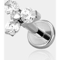 Trinity CZ Internally Threaded Titanium Helix Stud - Clear CZ