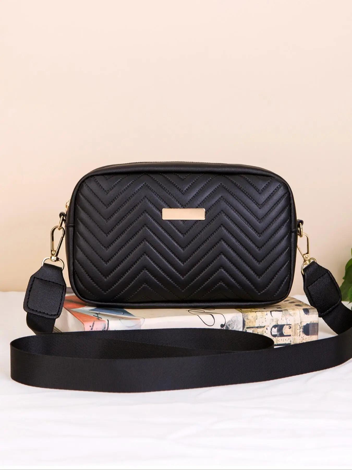 women's Elegant Quilted Square Crossbody Bag, Classic Minimalist Zipper Crossbody Bag, Fashionable All-match Crossbody Bag for Daily Life
