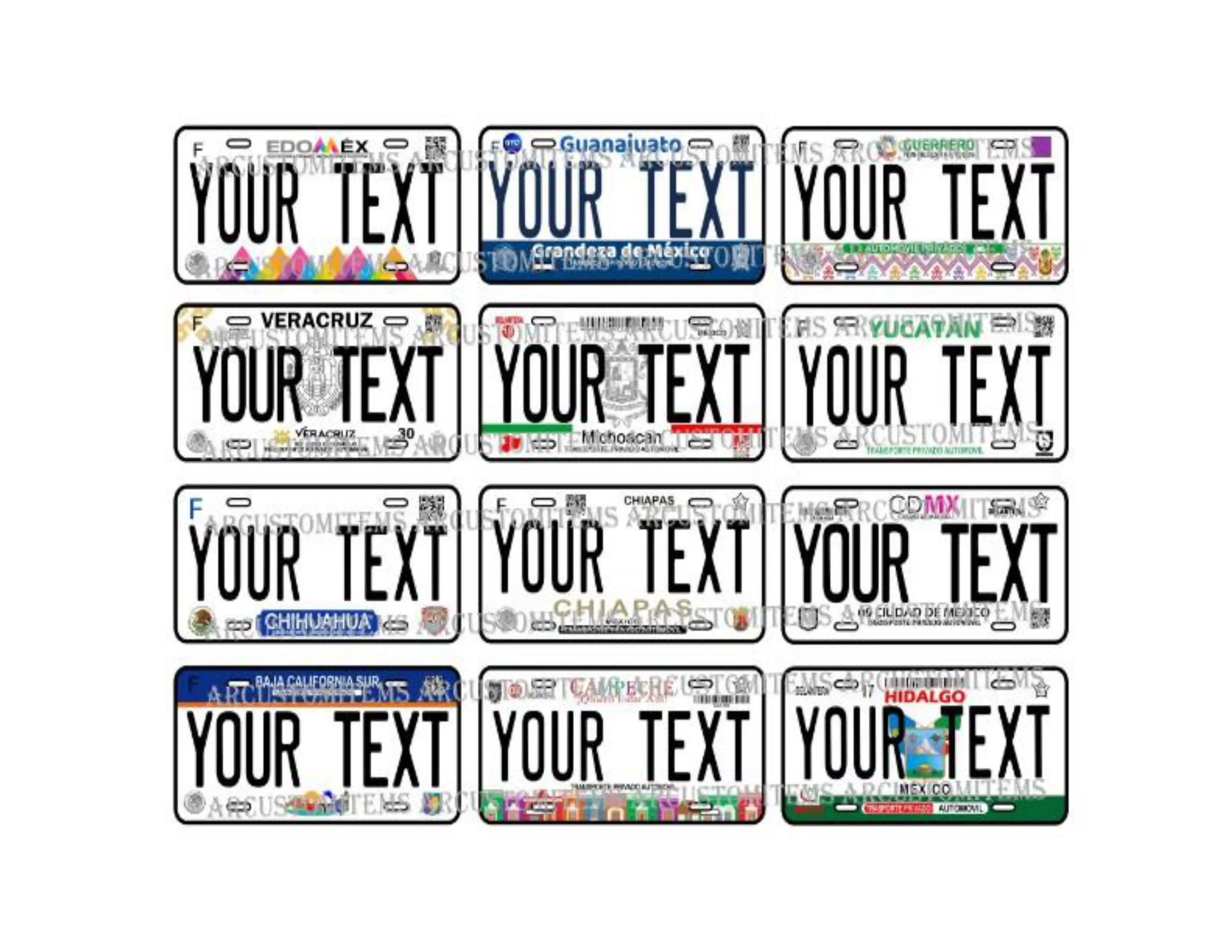 Car Plate Decorative Personalized Novelty Car Plate Mexico States Personalized Car License Plate