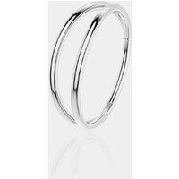 20G Double Hoop Hinged Segment Nose Ring - Silver / 6mm
