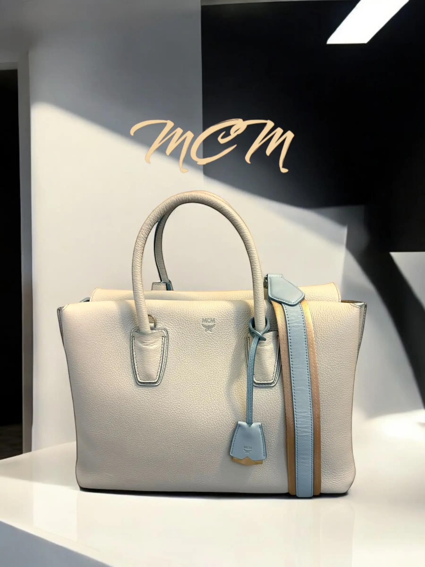 Pre-owned MCM Leather tote bags Grained Calfskin Medium Milla Tote Whisper Grey