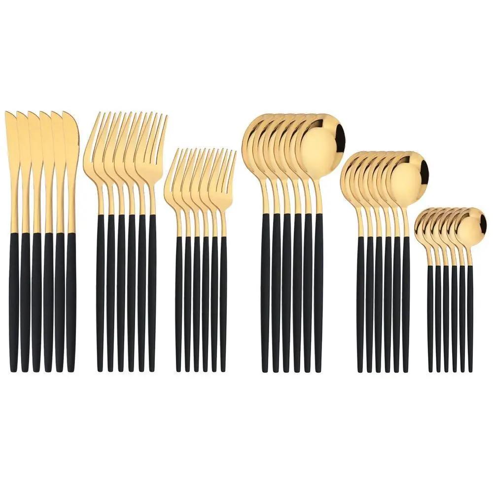 Stainless Steel Cutlery Set, 36pcs/set Including Knife & Fork & Spoon, Kitchen Accessories, Kitchen Cutlery Set, Summer Gift