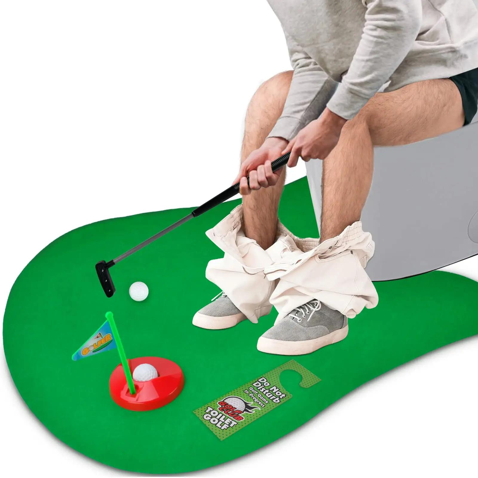 Mini Golf Set, 1 Set Bathroom Golf Practice Toy, Funny Golf Gift, Random Color Chess Pole and Base,birthday Gift, Christmas Gift