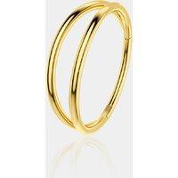 20G Double Hoop Hinged Segment Nose Ring - Gold / 6mm