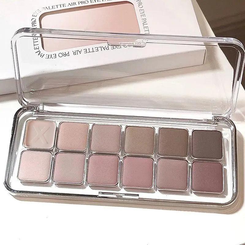 12 Color Matte Eyeshadow Palette, Long Lasting Shimmering Eye Shadow Makeup Product, Glam High Pigmented Blendable Eyeshadow Powder, Cosmetic True Win
