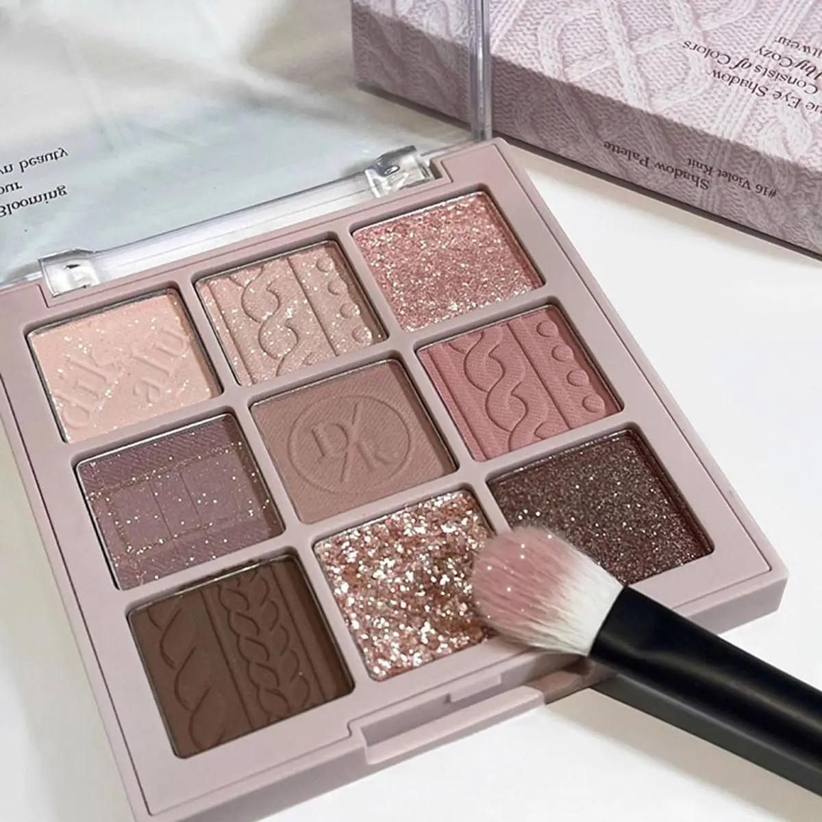 Comfort Long Lasting Makeup Matte Eyeshadow Palette Gift, Cosmetic 9 Color Shimmering Eyeshadow Set Stage, Wedding, Festival & Daily Use, Christmas Gi