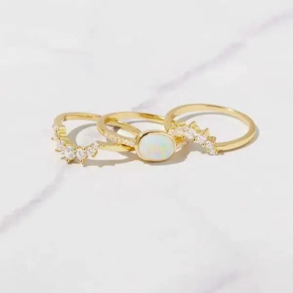 Dainty Opal Ring, Opal Stacking Ring, White Opal, Gold Opal Ring, Sterling Silver Opal Ring, Delicate Opal Ring, Bridesmaid Gift