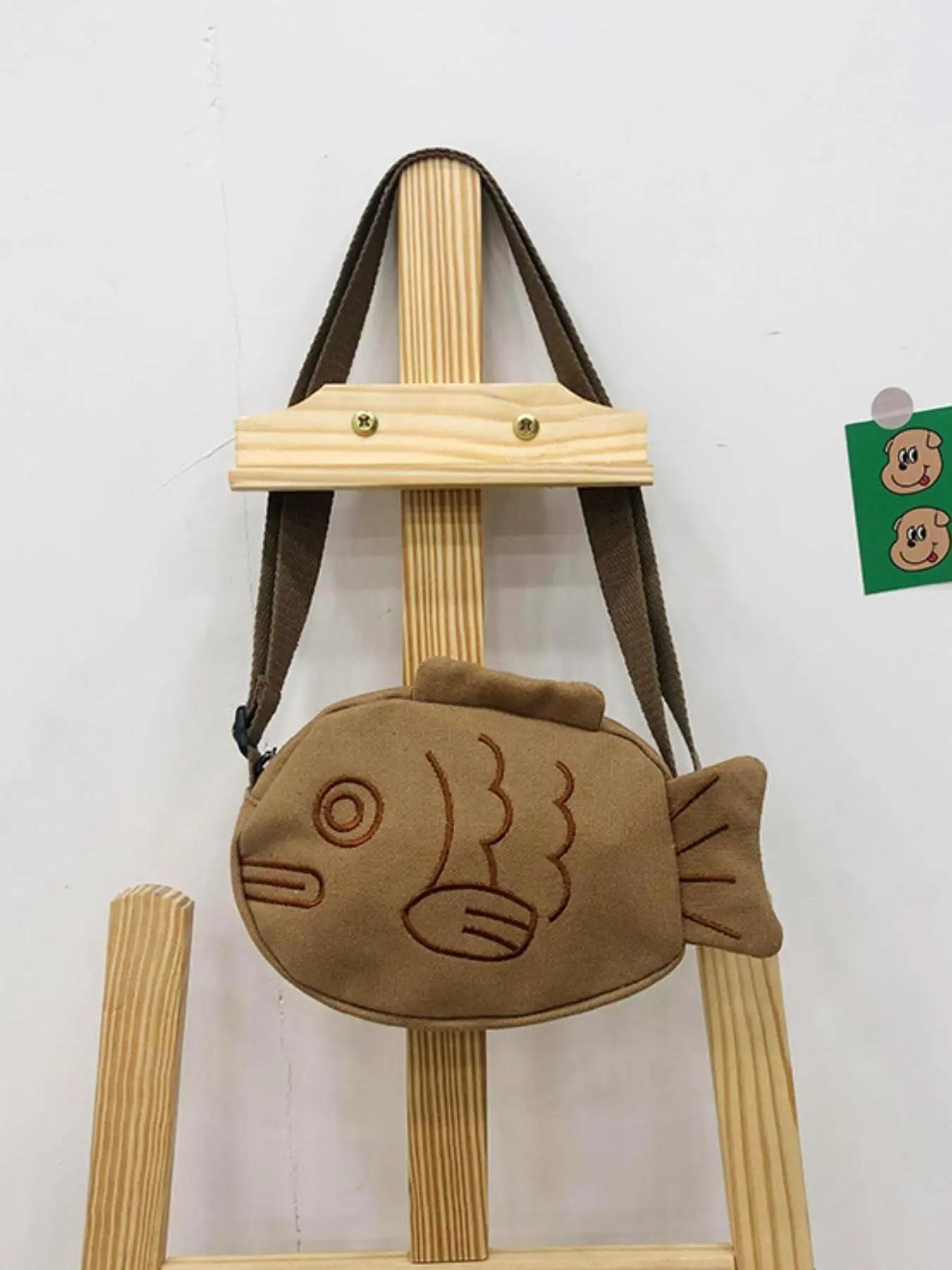 women's Cute Cartoon Fish Design Crossbody Bag, 1 Count Novelty Crossbody Bag, Fashionable Crossbody Bag for Daily Use