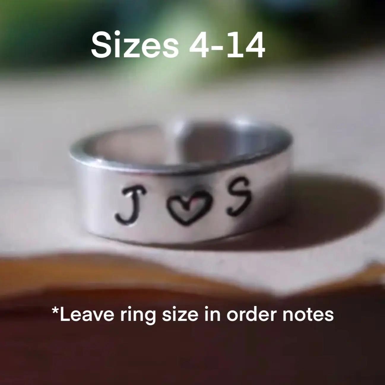 Adjustable Custom Couples Heart Ring, Anniversary Gift Idea | Promise Ring | Valentine’s Day | Couple Ring | Bestie Ring