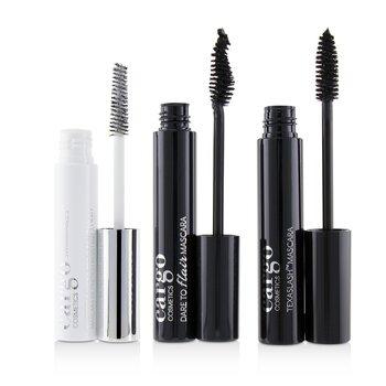 קרגוערכת מסקרה: 1x Dare To Flair Mascara, 1x Texalash Mascara, 1x Swimmables Waterproof Mascara Topcoat 3pcs