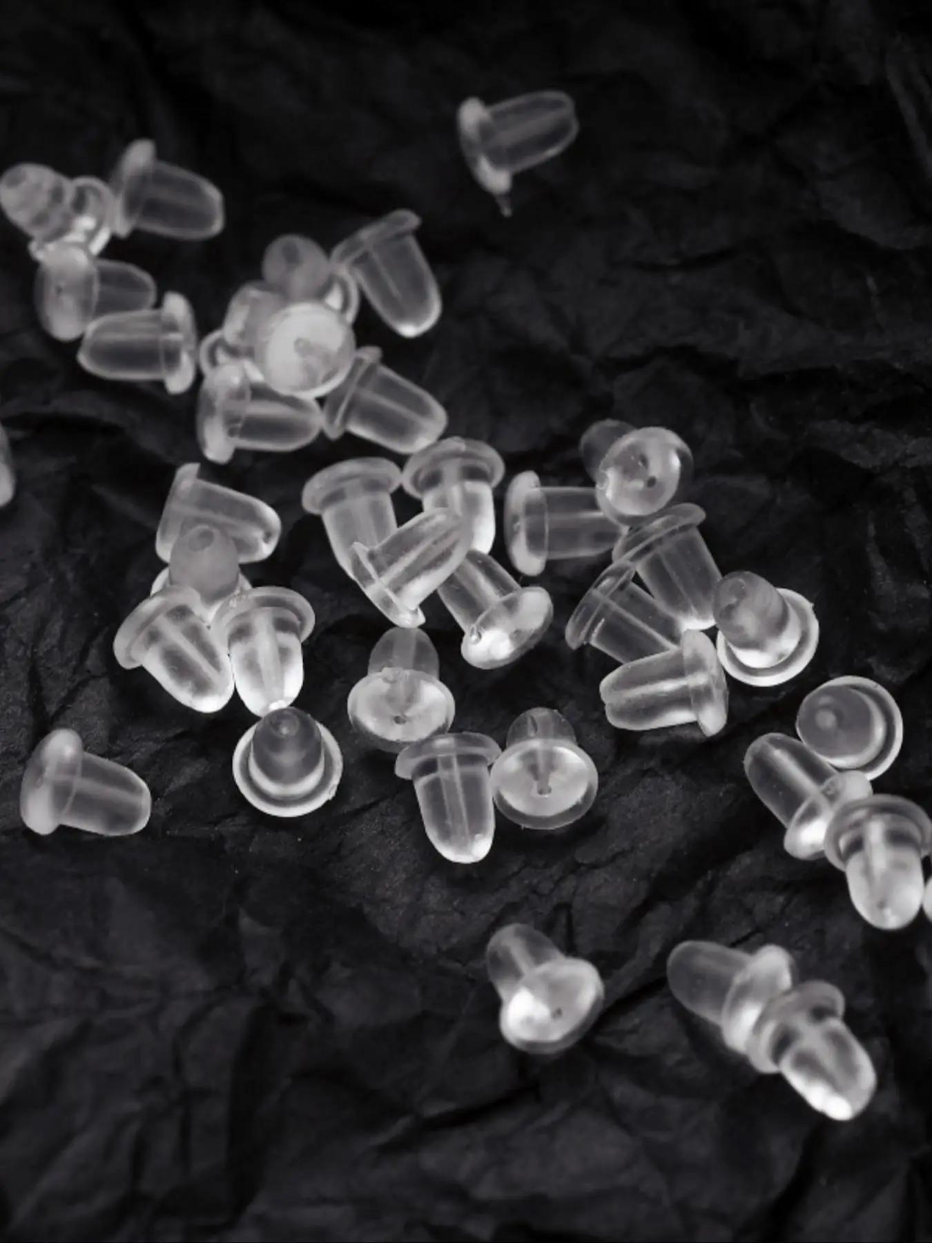 Silicone Earrings Back Plug (100pcs), Earrings Back Plug for Stud/dangle Earrings, Anti-slip Earring Back Caps, Earrings DIY Accessories, Jewelry Maki