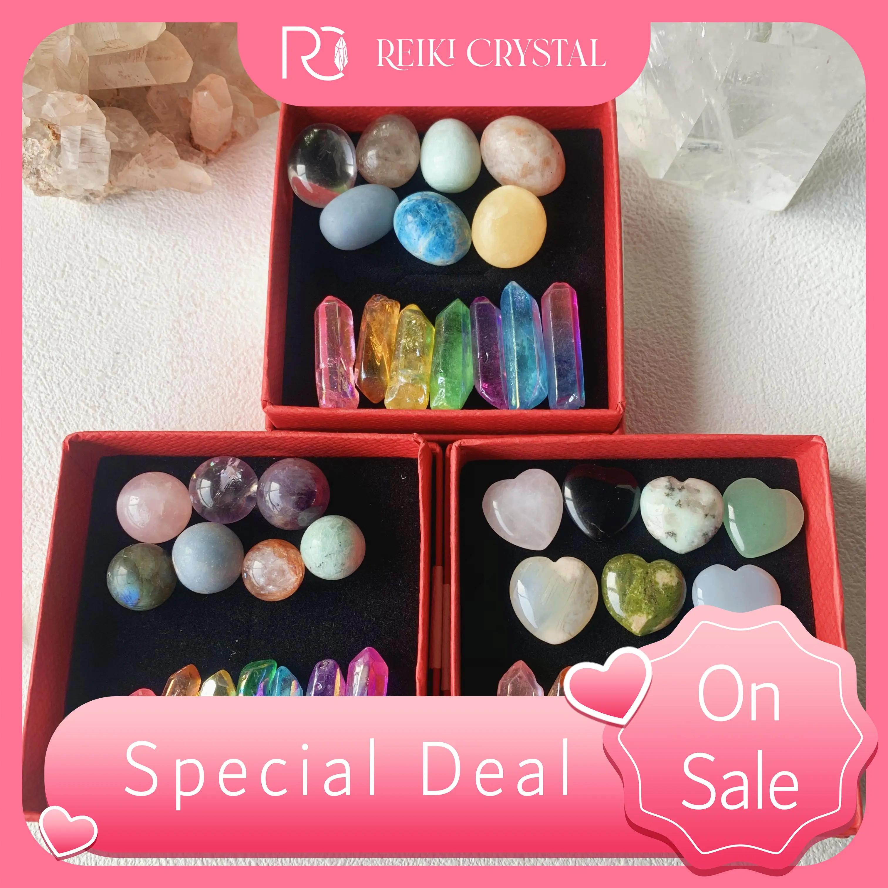 14pcs Hexagon Pointed Quartz Stone Gift Box