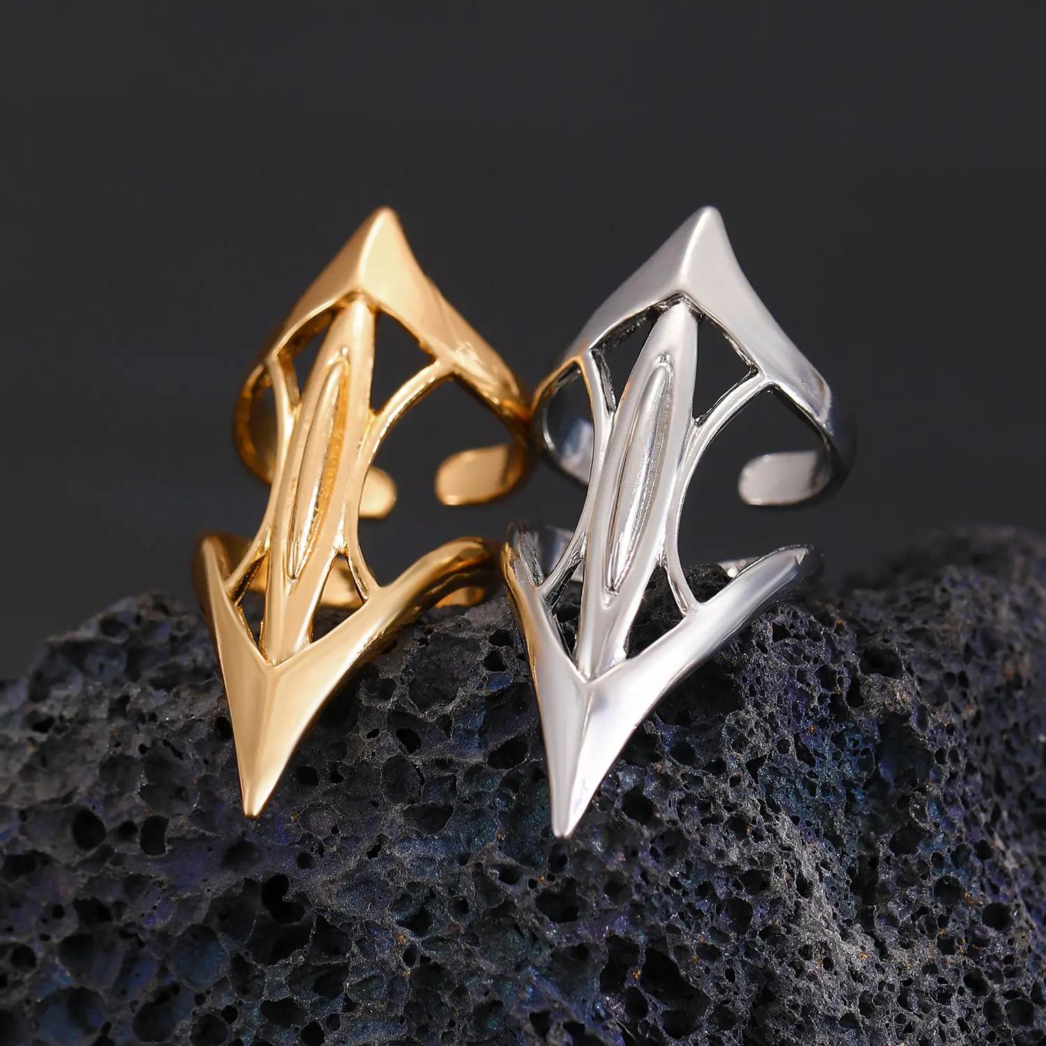 Holy emblem ring metal handmade joint ring adjustable opening unisex ring