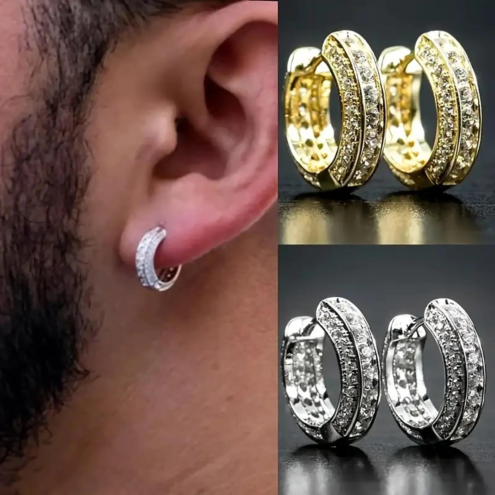 Pretty Studs springtok Zircon earrings golden/silver hoop earrings for pierced ears couple earrings daily wear gift