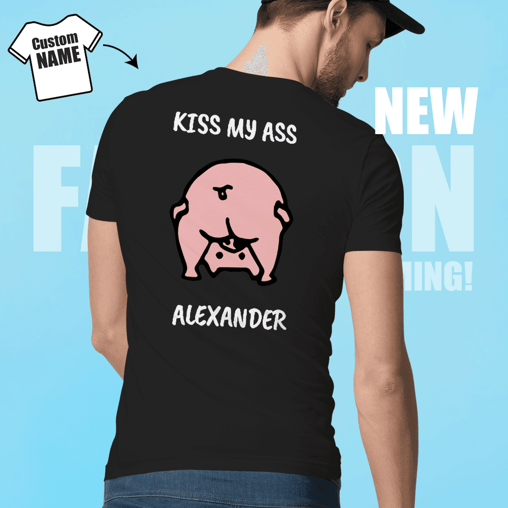 Personalized Name T-shirt Cartoon Pig Print Shirt