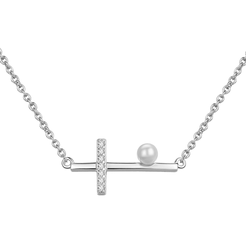 Cross Necklace Peal Necklace For Women