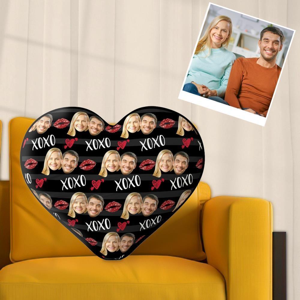 Custom Face Pillow Valentine's Day Gift - Black