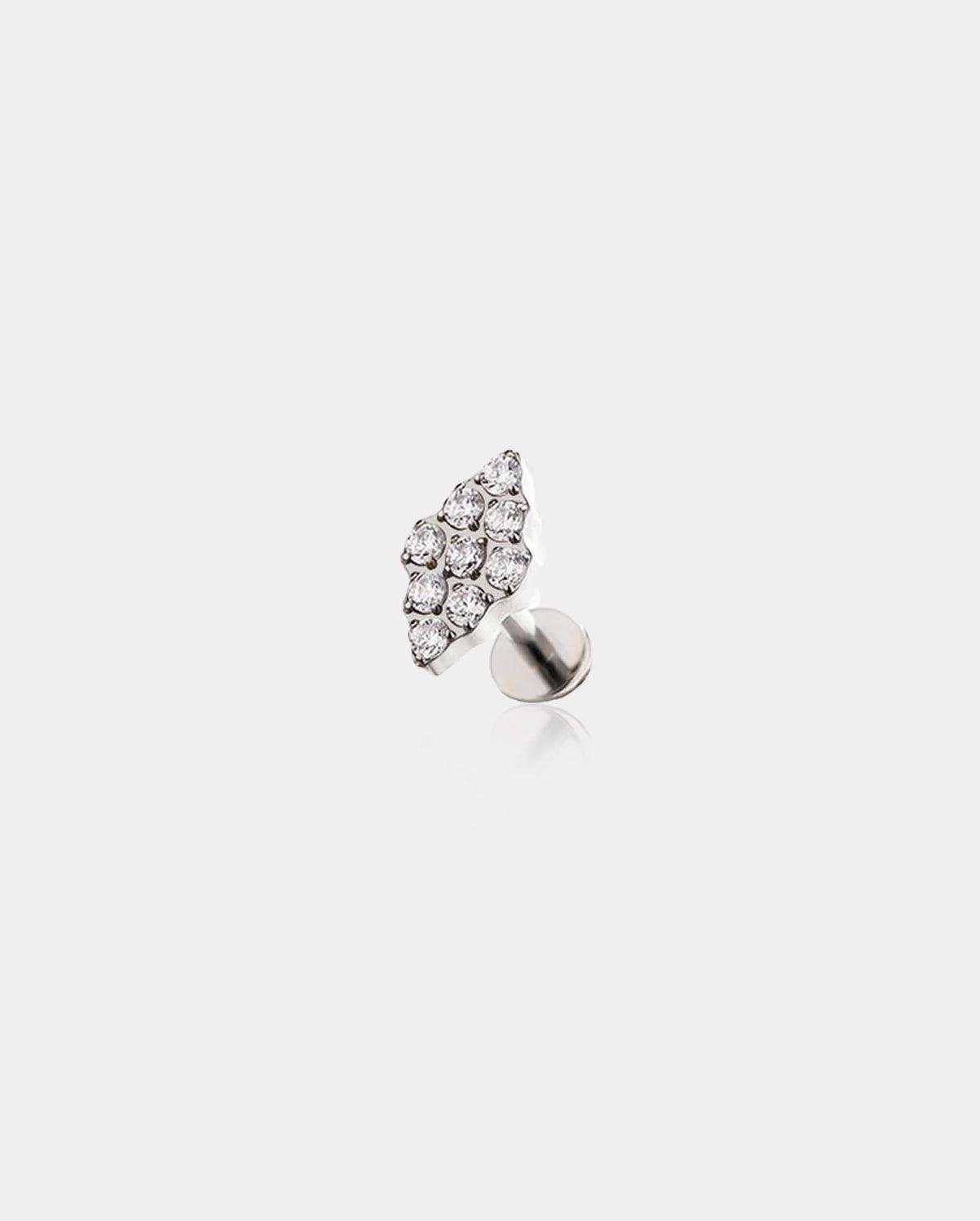 Cluster CZ Titanium Helix Stud - Clear CZ