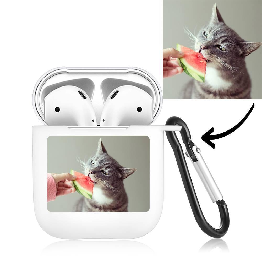 Custom Photo Earphone Case for AirPods Cat - White