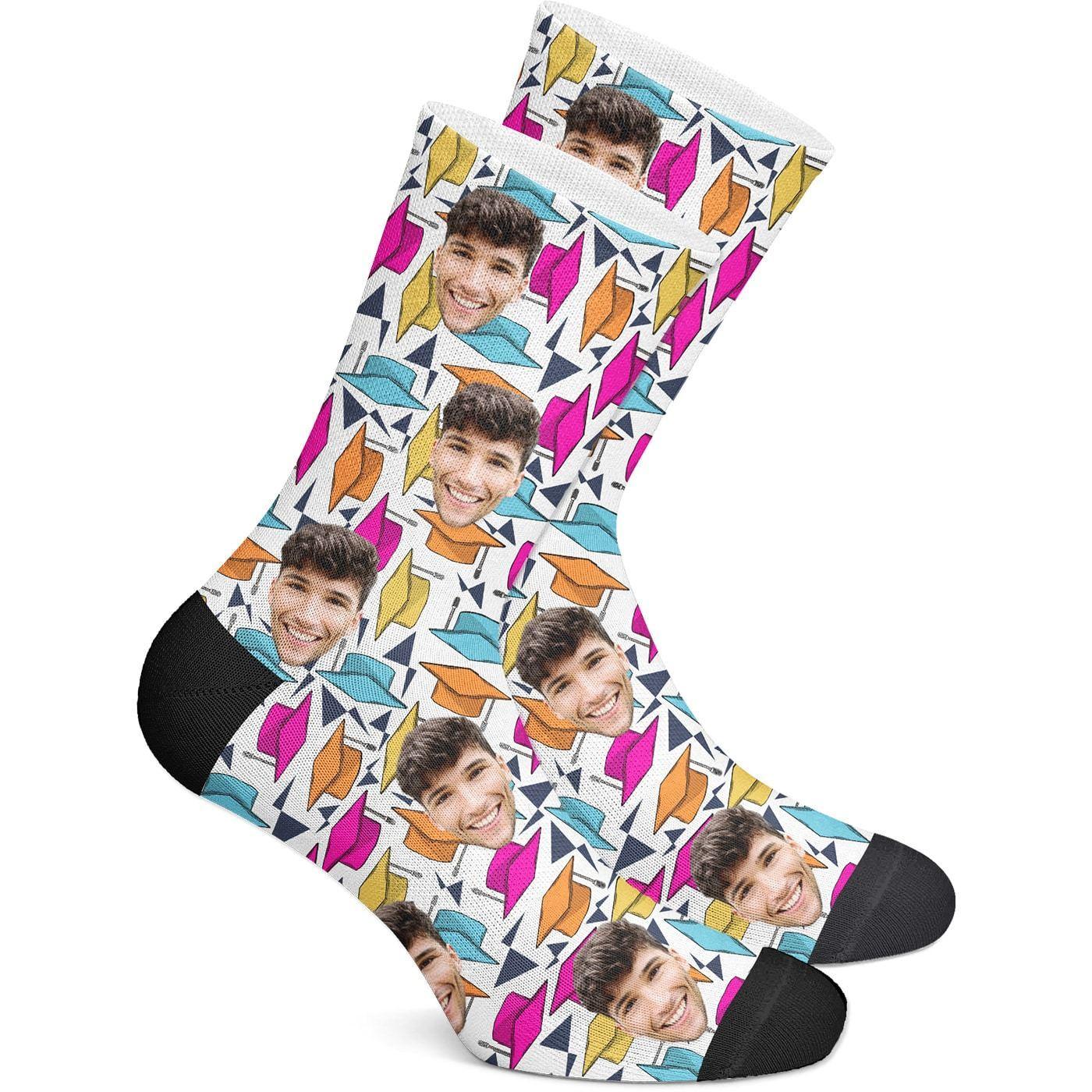 Graduation Gift Custom Socks with Grad Cap