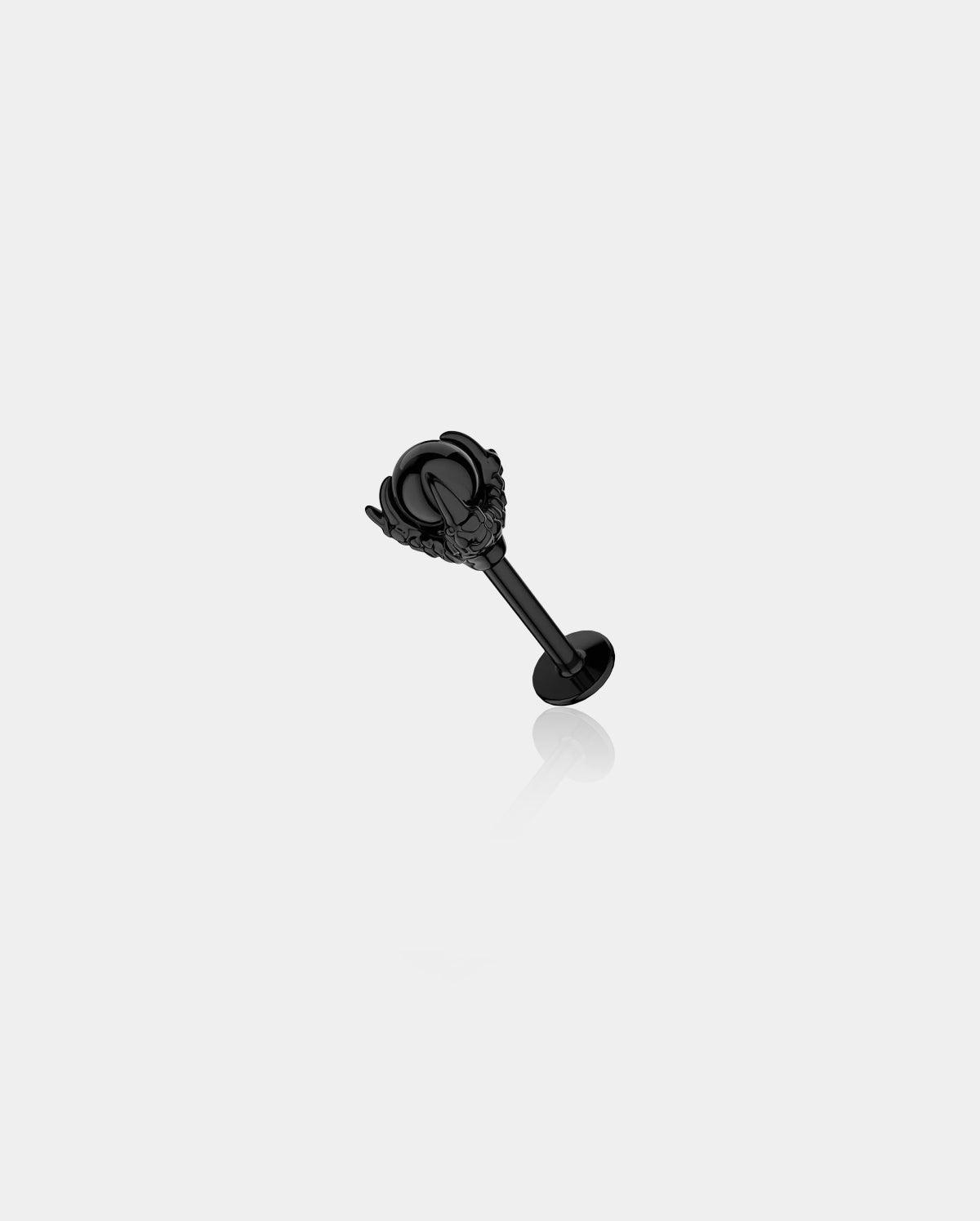 Opalite Dragon Claws Helix Stud - Black