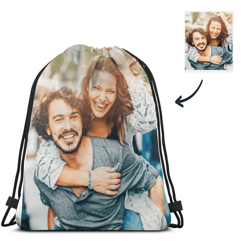 Custom Drawstring Bags with Photo Anniversary Gift