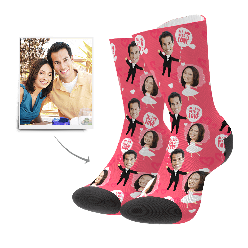 Custom Photo Socks Wedding Anniversary Face Mash Socks