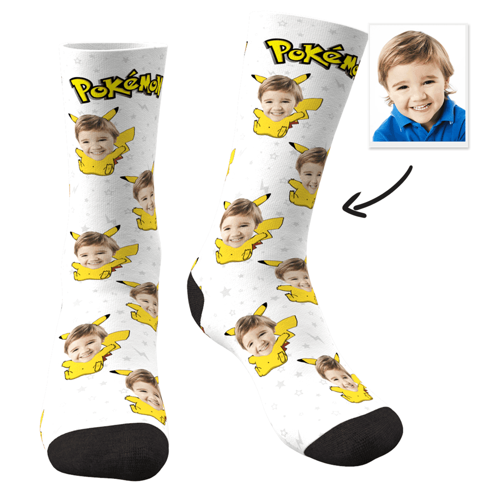 Personalized Photo Socks Pikachu Gift Christmas Gift