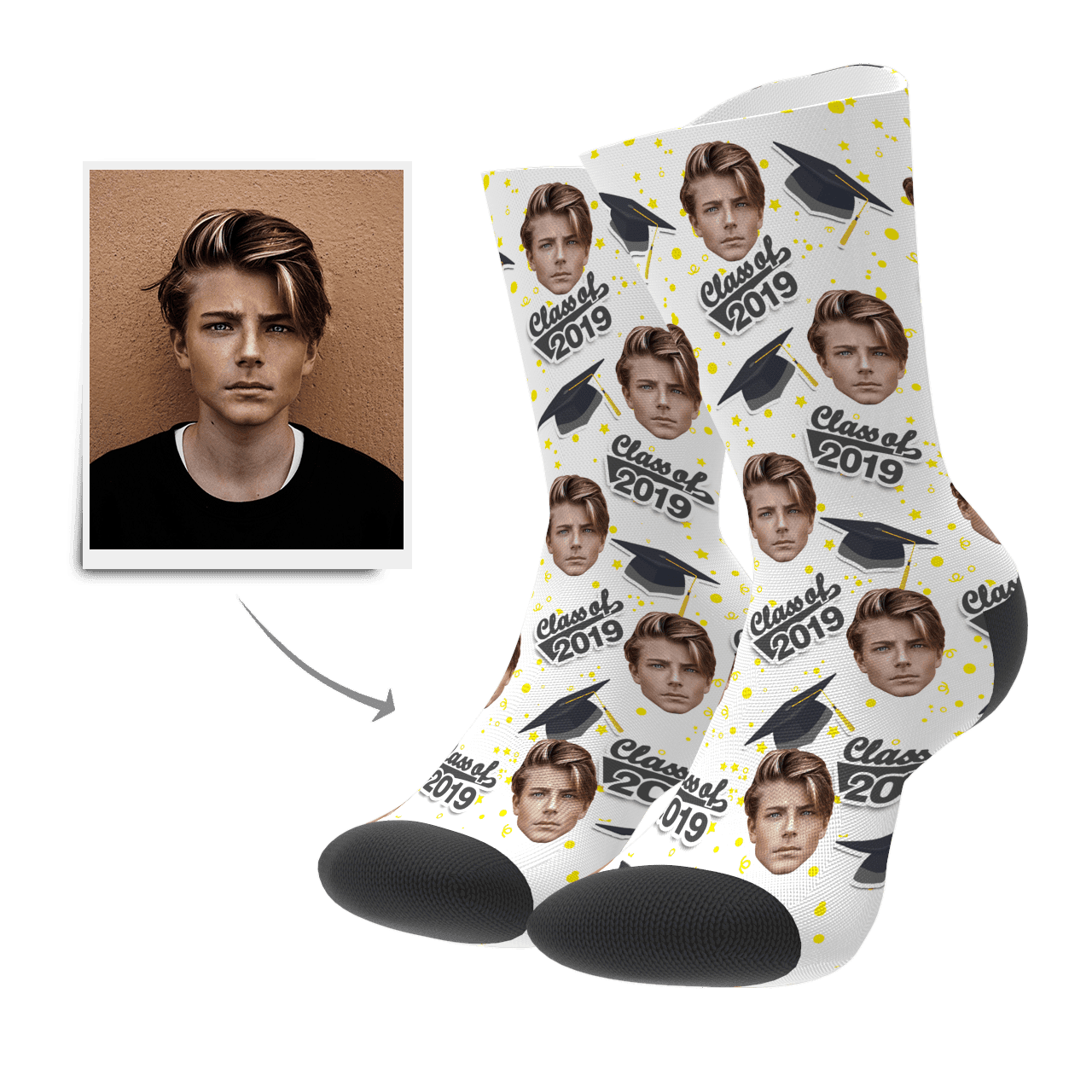 Graduation Gift Custom Socks Memorial Gift (Stars)