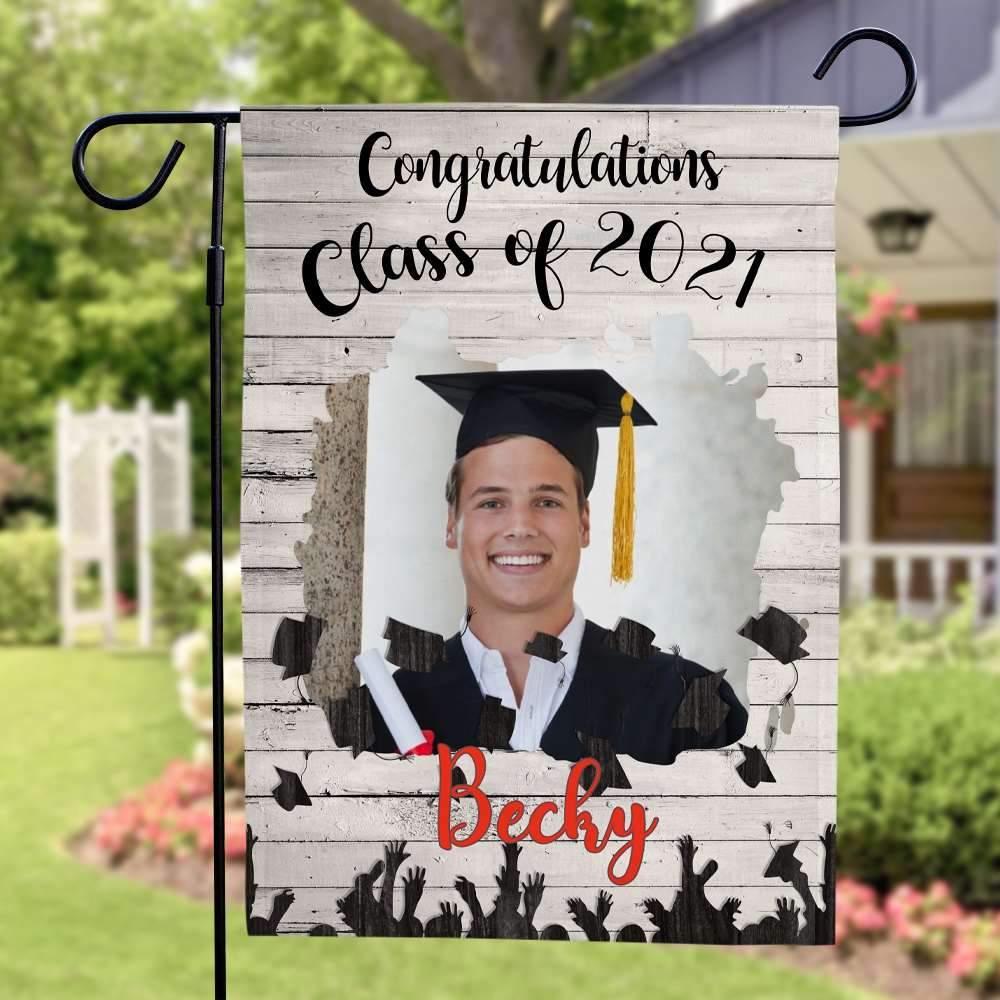 Custom Photo Garden Flag Class of 2021 Graduation Gifts