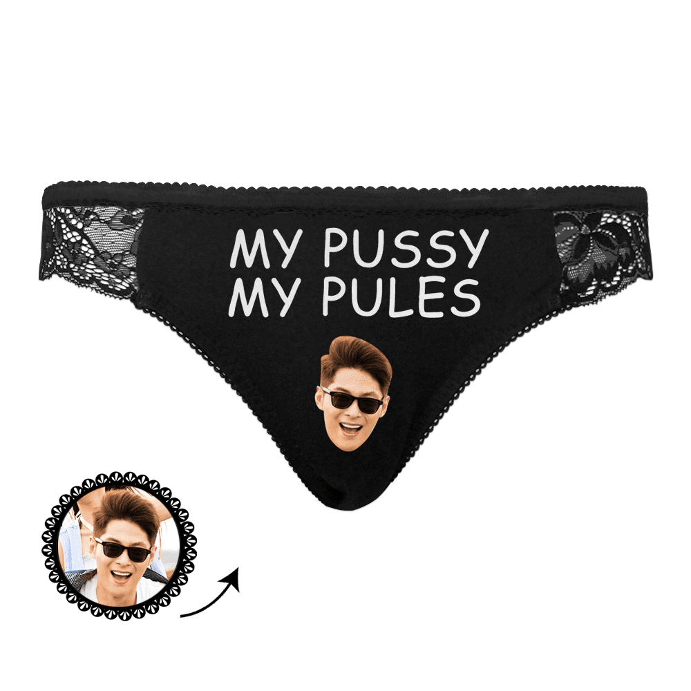 Custom Women Lace Photo Panty with Boyfriend Face Personalized Gifts for Her