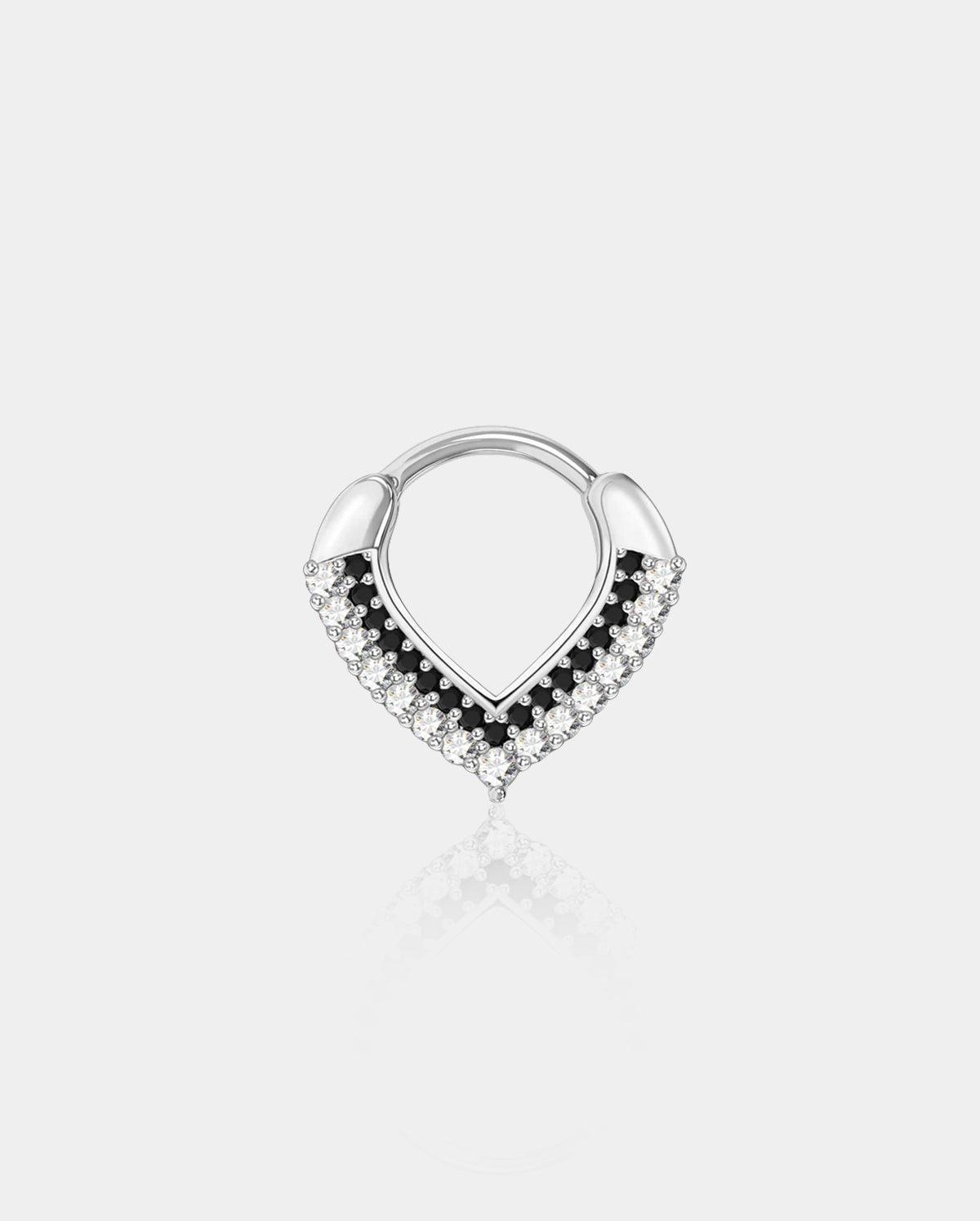 CZ Triangle Septum Ring Daith Jewelry - Silver