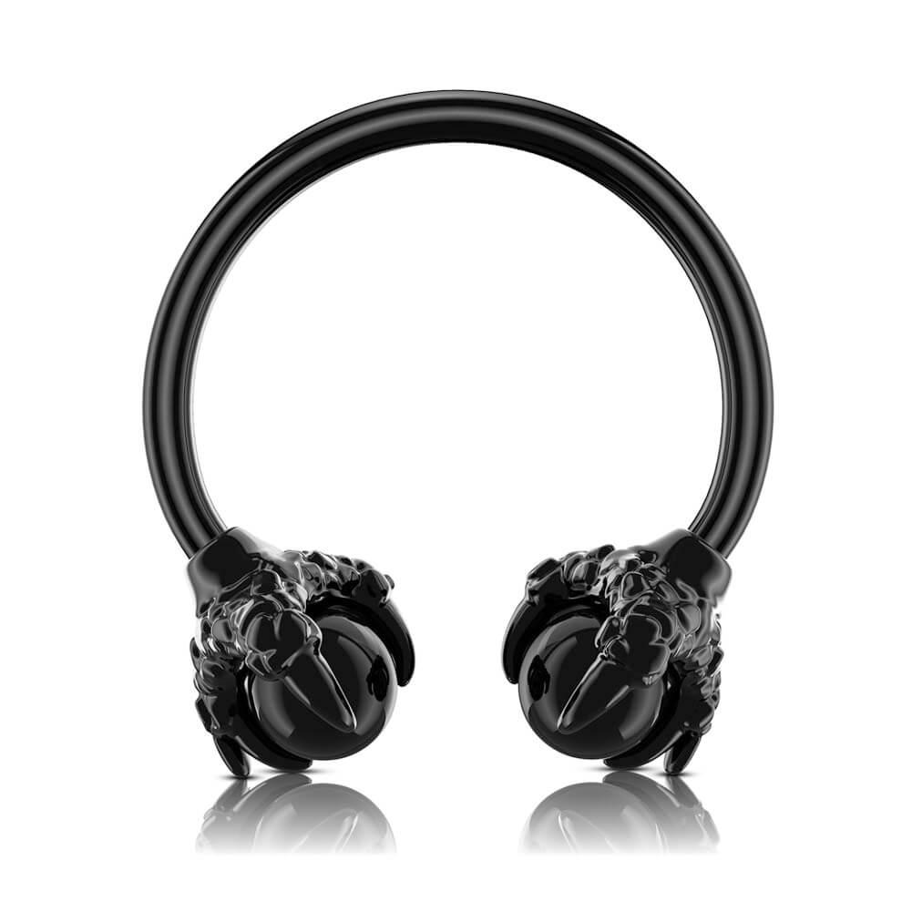 Gem Dragon Septum Ring - Black-Black
