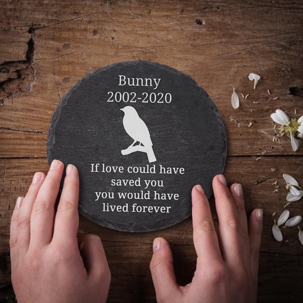 Bird Remembrance Gifts Pet Loss Gifts Round Pet Memorial Plaque
