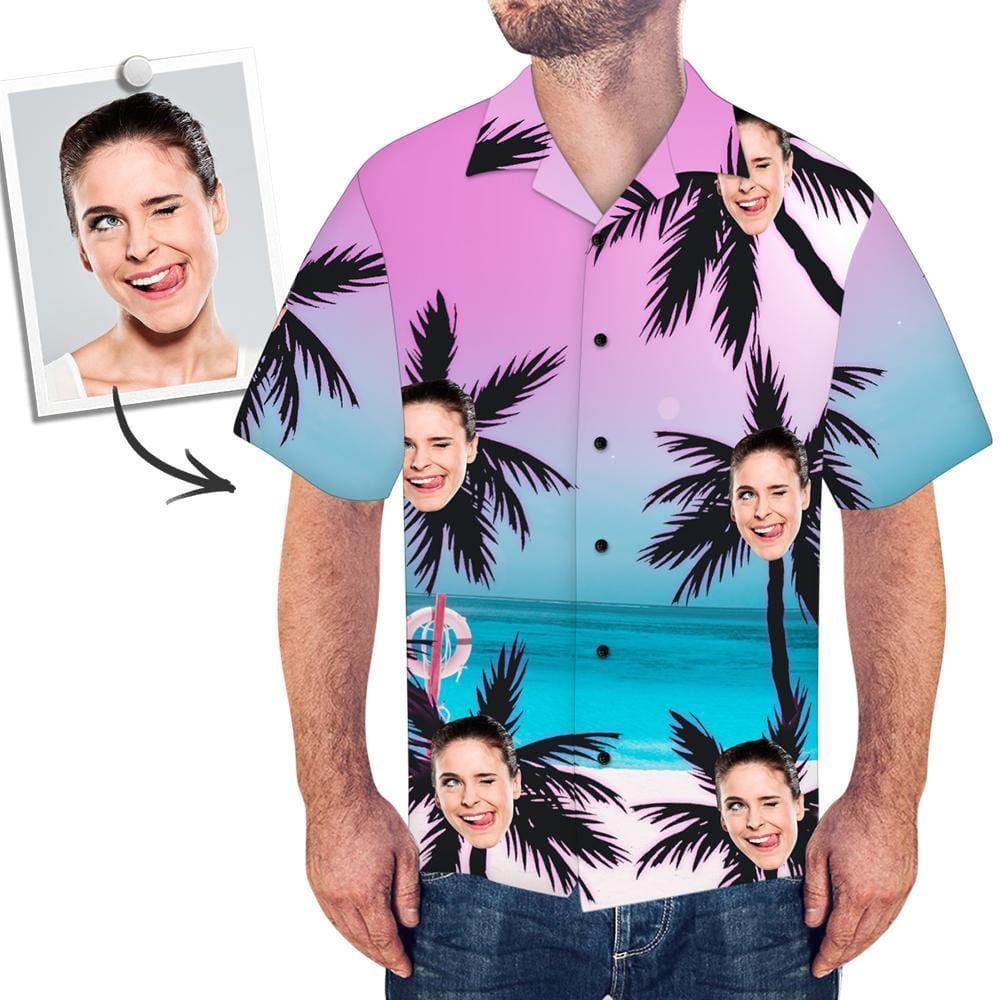 Custom Hawaiian Shirt Gift For Dad - Beach & Tree