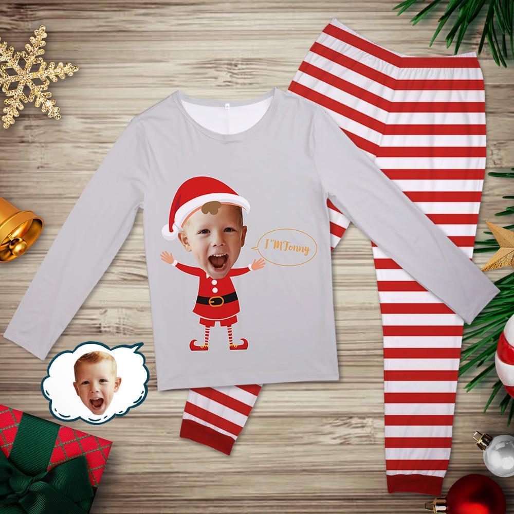 Personalized Face Pajamas Cute Santa Claus Christmas Gift for Kids
