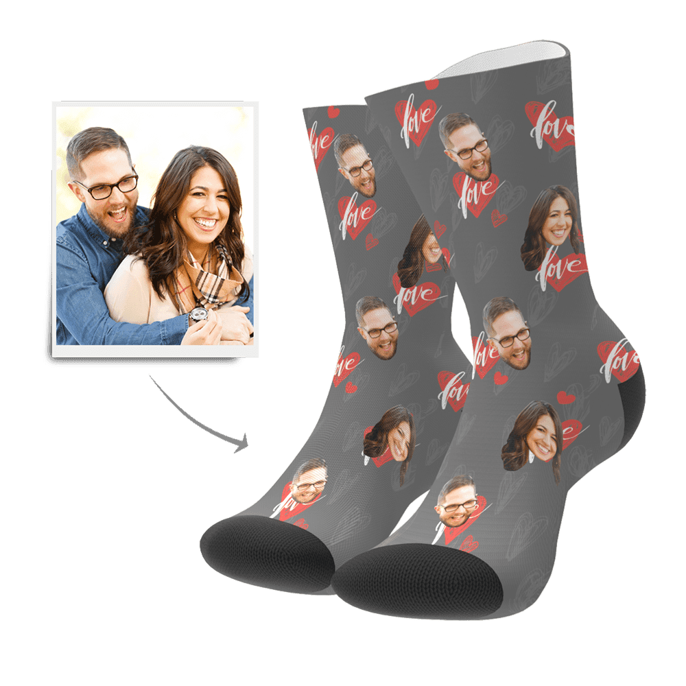Custom Socks Memorial Gift - Heartbeat Anniversary Gift