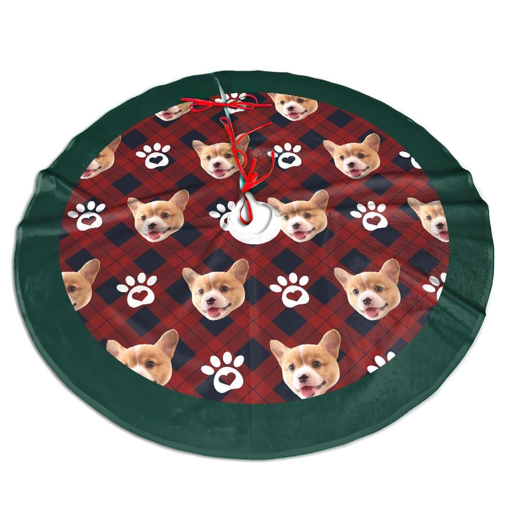 Custom Pet Dog Head Christmas Tree Skirt Personalized Funny Picture Tree Skirt Christmas Home Decor Christmas Gift
