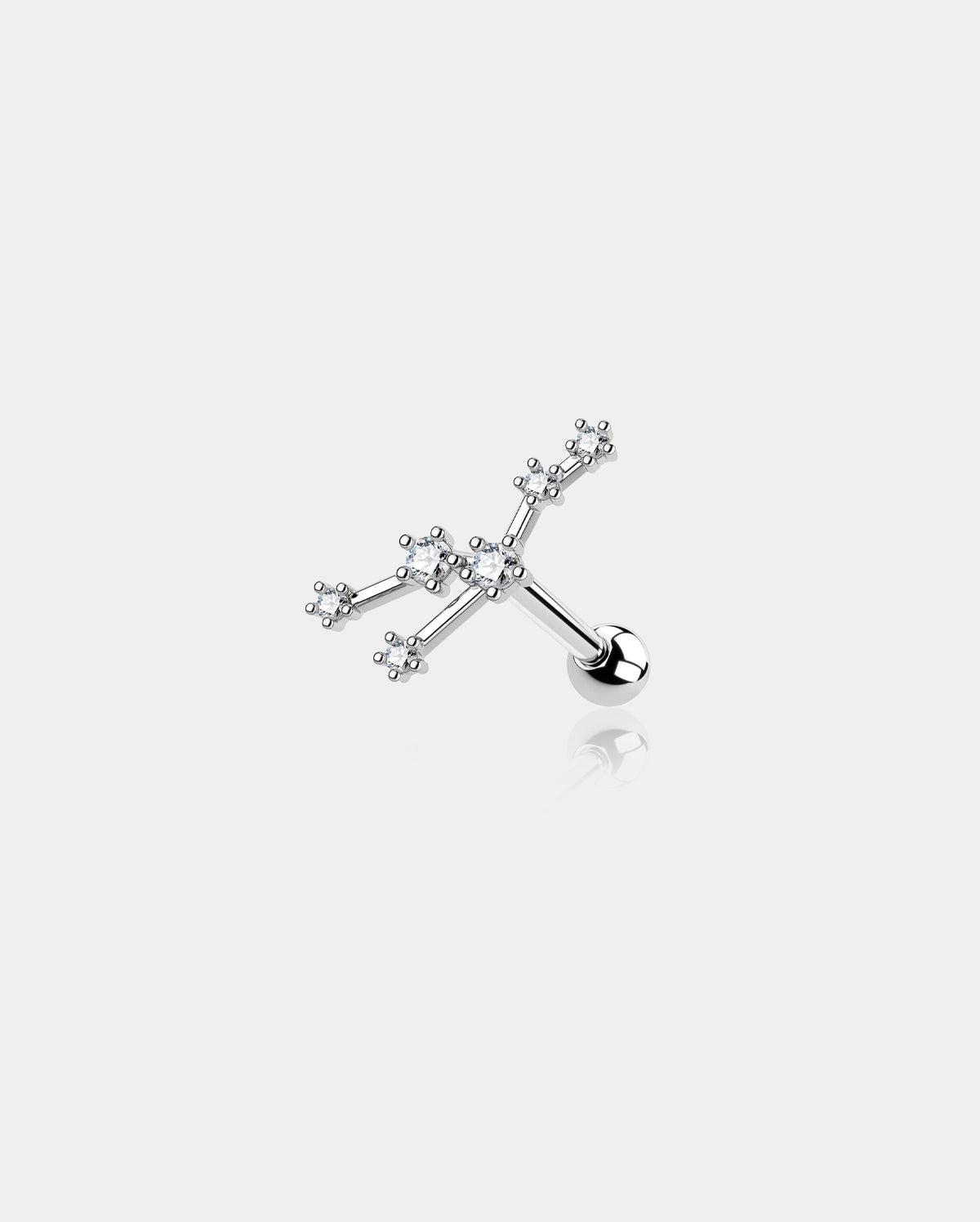 Zodiac Star Constellation Cartilage Stud - Taurus