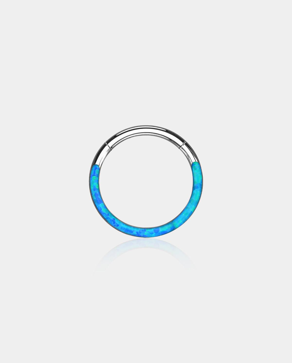 Opal Hinged Segment Cartilage Hoop - Blue / 8mm