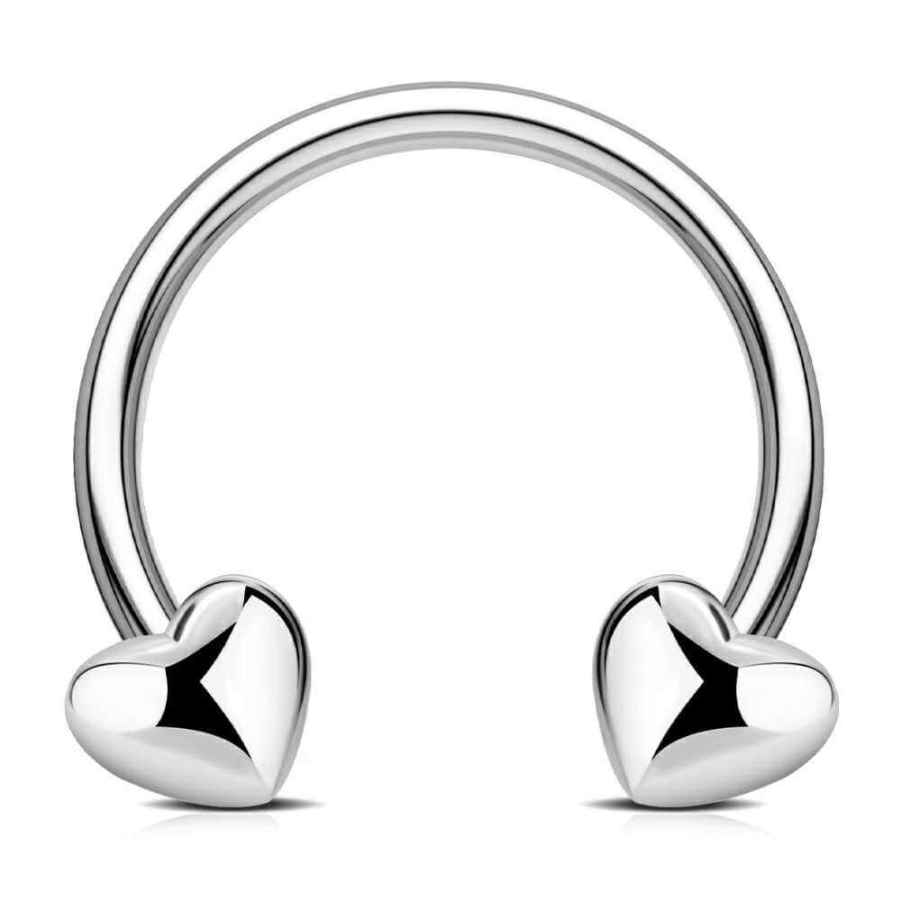 Heart Horseshoe Septum Ring - Silver / 10mm