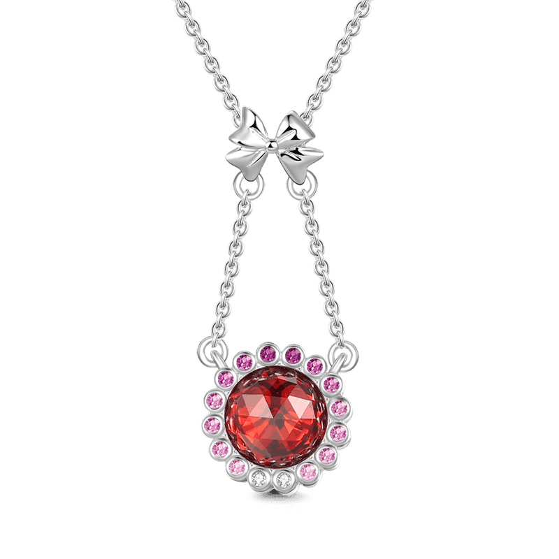 Red Celebrate Christmas Necklace Gifts For Her Silver