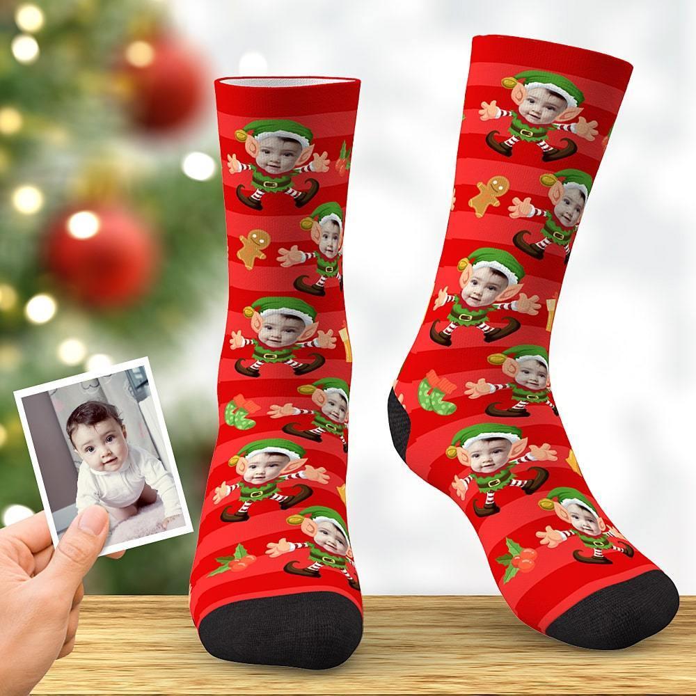 Custom Face Christmas Elf Socks Christmas Gifts Idea