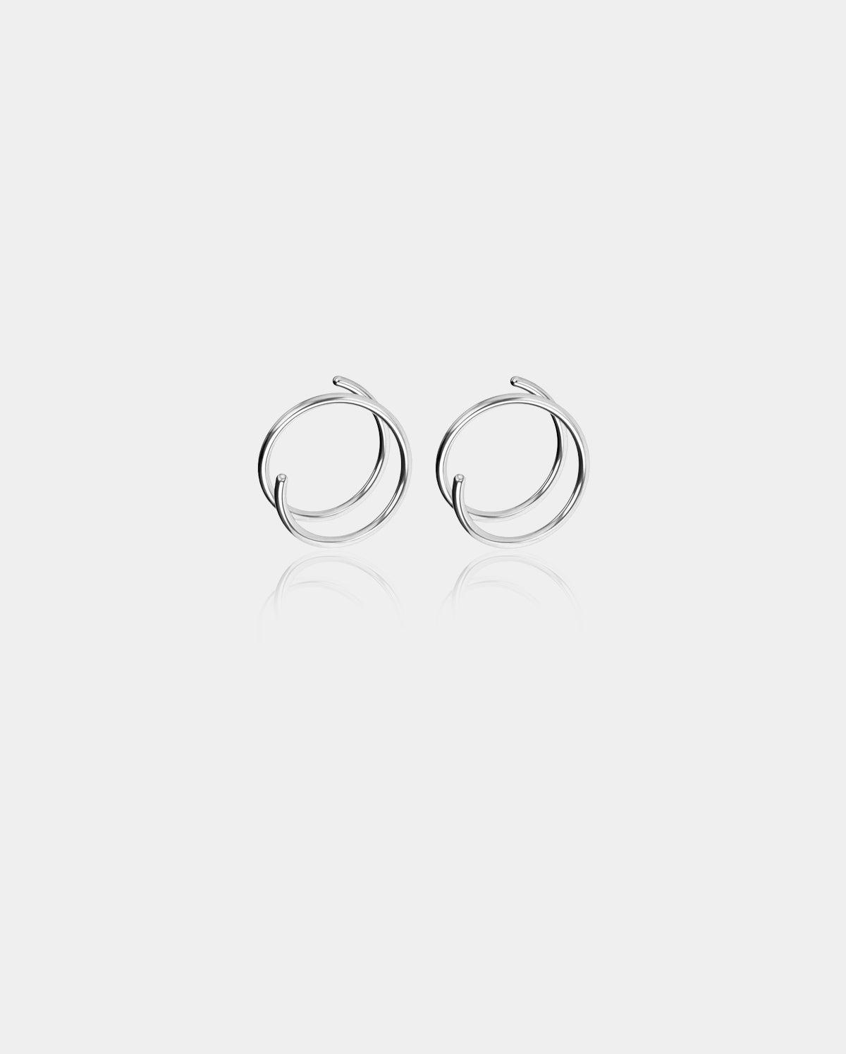 2PCS Titanium Spiral Nose Rings - Silver / Right