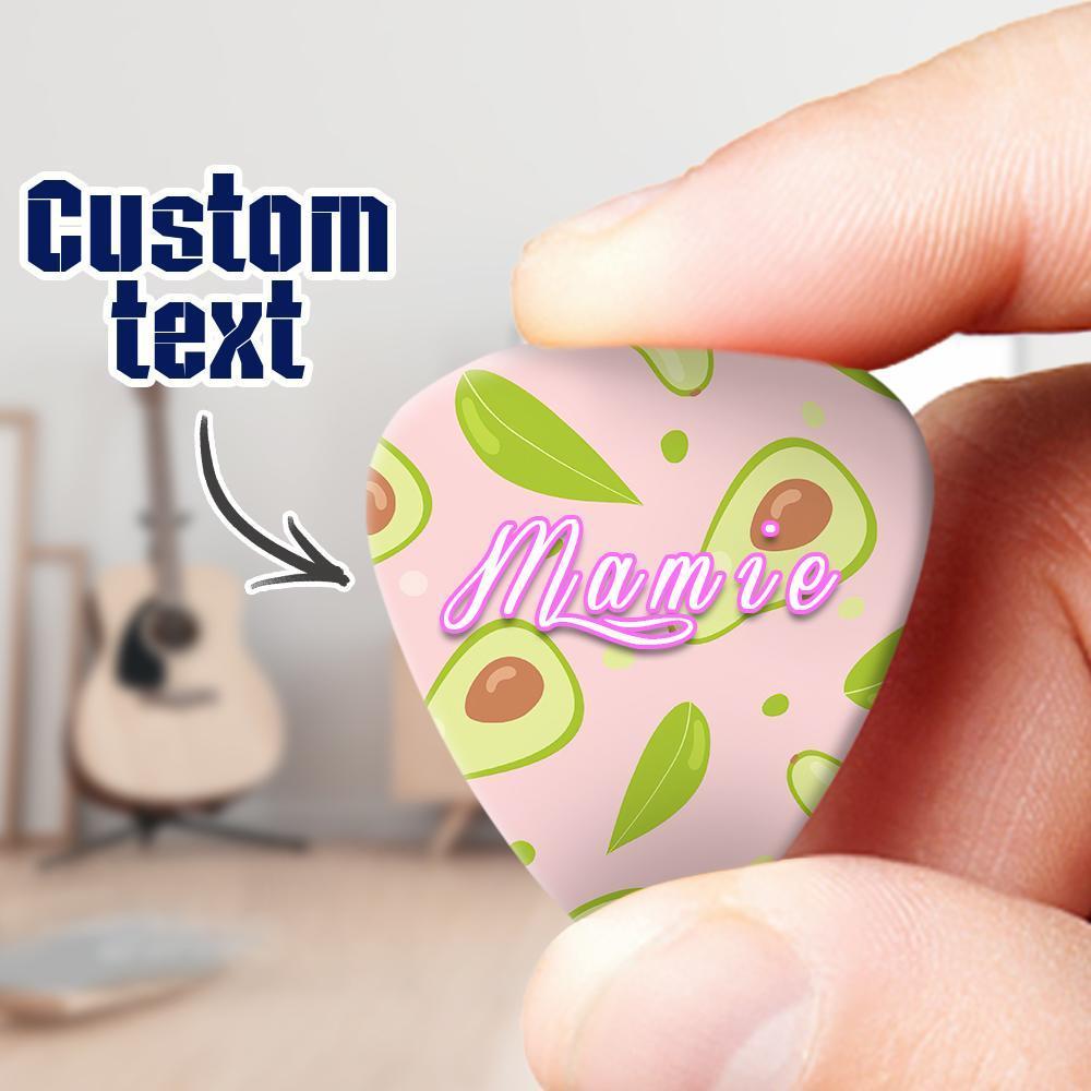 Boyfriend Gift Custom Guitar Pick Avocado Gift - 6pcs