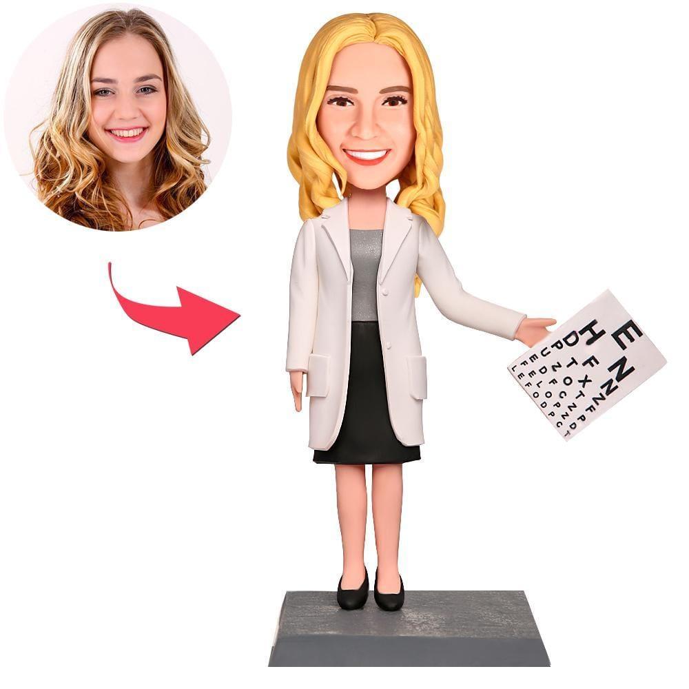 Custom Female Optometrist Bobblehead With Text Gifts for Her