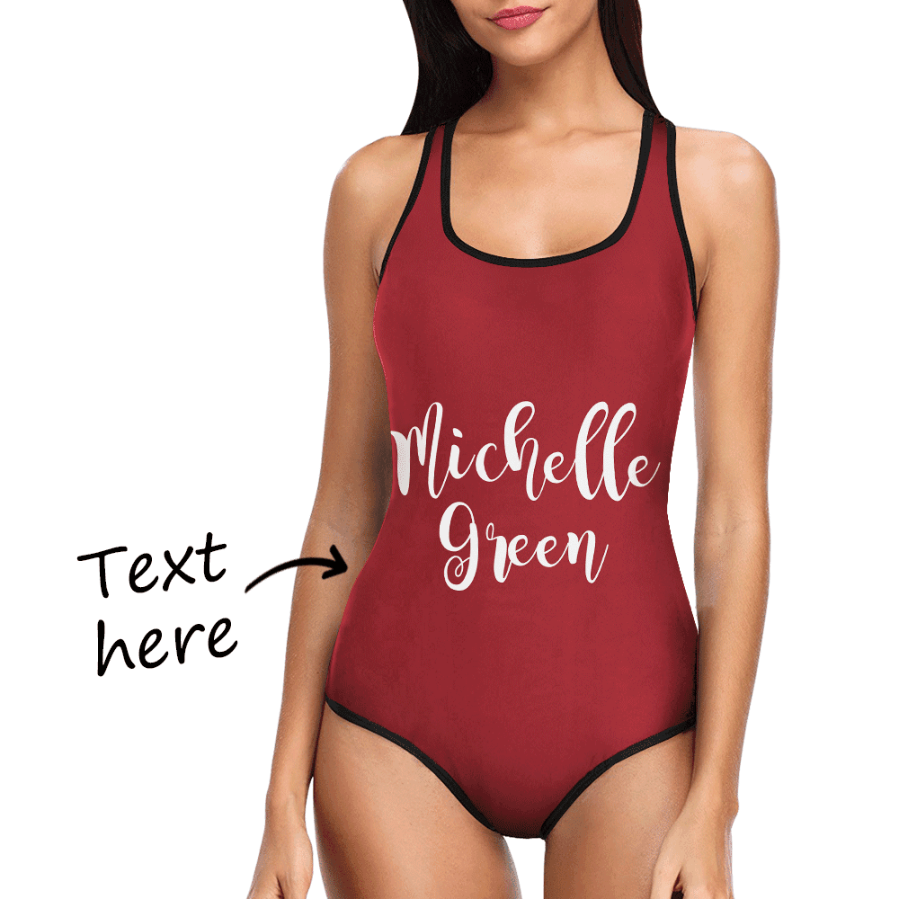 Custom One Piece Swimsuit Custom Swimming Suits Anniversary Gift - 4 Colors
