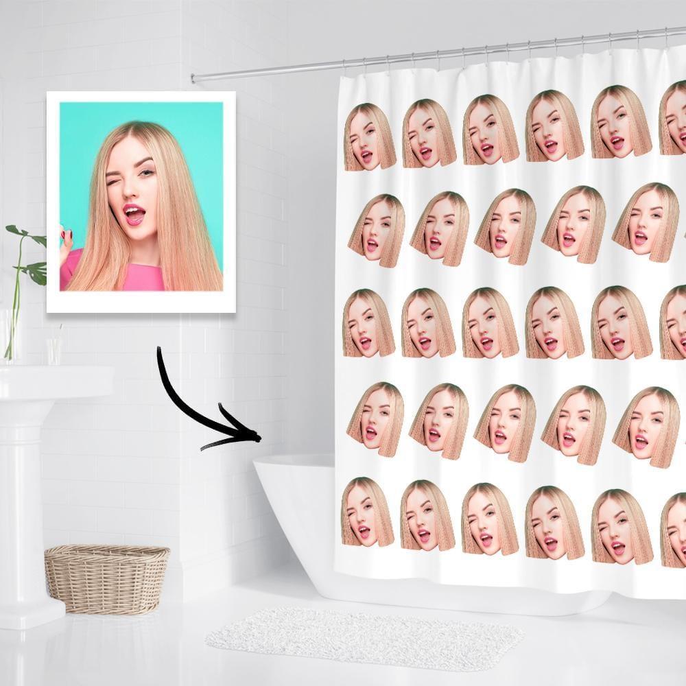 Custom Face Shower Curtains Personalized Bathroom Curtains Gift For Her