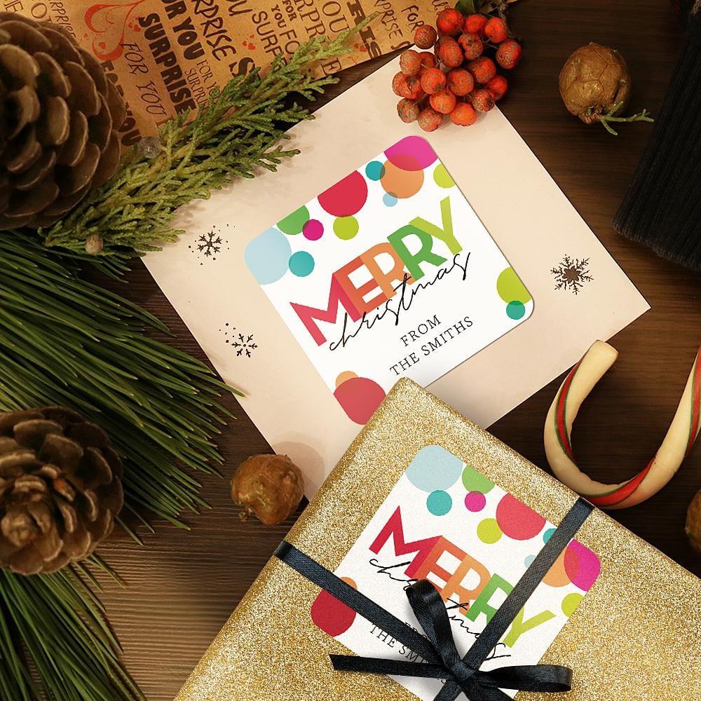 Christmas Gift-12Pcs/set Custom Text Opaque Stickers Personalized Square Stickers 25*19 CM